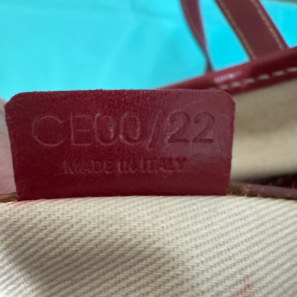 Celine Tan and Red Leather Trim Tote Bag - Picture 15 of 15